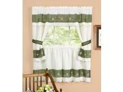 Achim BECS36GN12 Berkshire Embellished Cottage Set 58 x 36 Tier Pair 58 x 36 Tailored Topper Green
