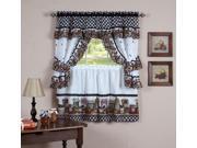 Achim Mason Jars Set 57 x 36 Tier Pair 57 x 36 Tailored Topper with attached valance and tiebacks. Black White MJCS36ML12