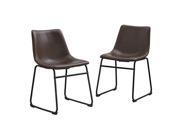 Walker Edison Brown Faux Leather Dining Chairs Set of 2