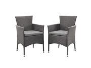 Walker Edison angelo HOME Rattan Patio Dining Chair Set of 2 Grey