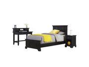Bedford Twin Bed Night Stand and Student Desk with Hutch Black 5531 4023