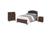 Crescent Hill King Leather Upholstered Bed Night Stand and Media Chest Two tone tortoise shell 5549 6028A