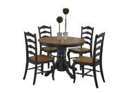 The French Countryside Oak and Rubbed Black 5PC Dining Set Oak Black 5519 308
