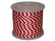 T.W. Evans Cordage Co. 3 8 In. X 300 Ft. Red and White Solid Braid Propylene Mfp Derby Rope 98327