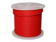 T.W. Evans Cordage Co. 3 8 In. X 500 Ft. Red Solid Braid Propylene Mfp Derby Rope 98330