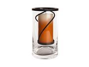 Danya B Glass Hurricane With Removable Metal Candle Insert
