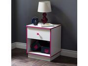 Logik 1 Drawer Nightstand Pure White and Pink