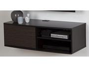 South Shore Agora 38inch Wide Wall Mounted Media Console Chocolate and Zebrano