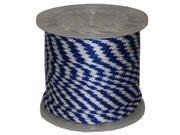 T.W. Evans Cordage Co. 3 8 In. X 300 Ft. Blue and White Solid Braid Propylene Mfp Derby Rope 98322