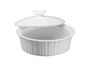 CorningWare French White III 24oz 709mL dish with ceramic cover 1114932