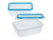 Snapware Total Solution Plastic 2 pack 3 cup Small Rectangle with fourlatch locking lids