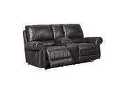 Signature Design by Ashley Milhaven 6330396 Power Reclining Loveseat with Console inBlack