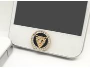 Gift for Him 1pc Bling Crystal Framed Leopard Head Jewelry iPhone Home Button Sticker for Iphone 6 4 4s 4g 5 5c iPad 2 3 4 iPad mini Buttons Cell Phone Charm