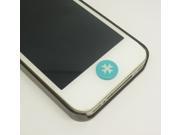 1pc Unique Turquoise Blue Natural White Shell Cross Jewelry iPhone Home Button Sticker for Iphone 6 4 4s 4g 5 5c iPad 2 3 4 iPad mini Buttons Cell Phone Char