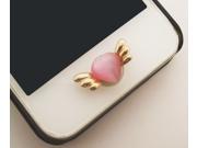 Valentine s Day Gift 1pc Pink Cat s Eye Angel Wing Heart Jewelry iPhone Home Button Sticker for Iphone 6 4 4s 4g 5 5c iPad 2 3 4 iPad mini Buttons Cell Phone