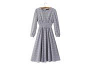 Stylebek Women s Casual 3 4 Sleeve Solid Round Neck Pleated Dresses