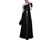 Stylebek Women s Chiffon Full Length One Shoulder Short Sleeve Prom Dresses