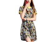 Stylebek Women s Ribbing Cuffs Slim Fit Outdoor Printed Dress