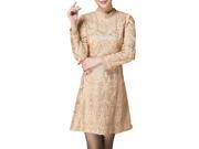Stylebek Women s Floral Embroidered Long Sleeve High Neck Cocktail Dresses