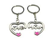 Metal Nickel Key Ring Key Chain Heart Shape For Lovers Sweethearts Valentine s Day Gift Pack Of 2