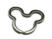 Metal Silvery 1.5 Inches Mickey Mouse Shape Ring for Key Chain or Leash Rings Split Key Type Metal Spring Adjust Buckle Connect Bag Belt DIY key chains Pack Of