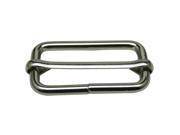 Generic Metal Silvery Rectangle Buckle with Slider Bar 1.55 X 0.8 Inside Dimensions Loop Ring Belt and Strap Keeper for Backpack Bag Accessories Pack of 6