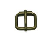 Generic Metal Bronze Rectangle Buckle with Slider Bar 0.8 X 0.55 Inside Dimensions for Belt Handbag Strap Keeper Accessories Pack of 8