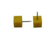 Plastic Push Pin Cube Head 0.35 Diameter Yellow Pack of 60