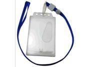 Vertical Card Holder Neck Strap Lanyard Color Deep Blue Clip Pack of 10