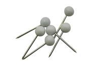 0.16 Diameter Small Head Map Tacks Color Grey White Pack of 200