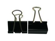 Binder Clips 1.6 Inches Width and 0.6 Inches Capacity Color Black Pack of 20