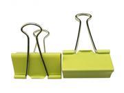 Large Binder Clips 2 Inches Width and 0.8 Inches Capacity Color Yellow Pack of 6