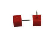 Plastic Push Pin Cube Head 0.35 Diameter Red Pack of 60