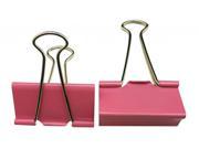 Binder Clips 1.25 Inches Width and 0.5 Inches Capacity Color Pink Pack of 10
