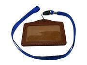 Horizontal Faux Leather Card Holder with Neck Strap Lanyard Pack of 15