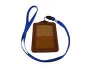 Vertical Faux Leather Card Holder with Neck Strap Lanyard Pack of 15