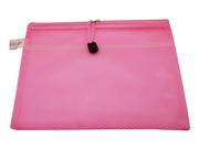 Plastic Double Compartment A5 Stationery Bag with Zipper Color Pink 9.5 X 7 Pack of 5