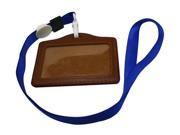 Vertical Faux Leather Card Holder with Neck Strap Lanyard and Clip Pack of 10