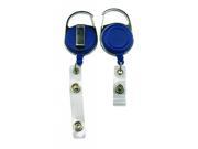 Ailisi Carabiner Style Retractable ID Card Reel Vinyl Strap Clip Color Blue Pack of 5