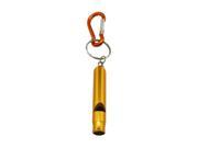 Aluminum Whistle Color Golden with Key Ring and Carabiner Pack of 10