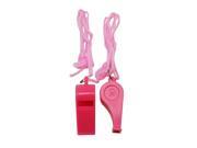 Pink Plastic Whistle and Pink Lanyard Combo Pack of 10