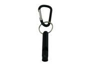 Aluminum Whistle with Key Ring and Carabiner Color Black Pack of 5