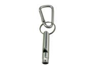 Aluminum Whistle with Key Ring and Carabiner Color Silvery Pack of 8