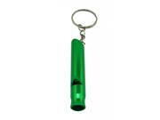 Aluminum Whistle with Key Chain Color Green Pack of 5