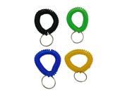 Plastic Spring Wrist Strap with Key Ring Mixed Color Pack of 20