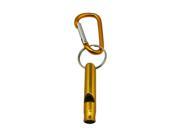 Aluminum Whistle with Key Ring and Carabiner Color Golden Pack of 5