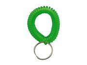 Plastic Spring Wrist Strap with Key Ring Color Green Pack of 12