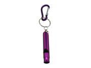 Aluminum Whistle Color Deep Purple with Key Ring and Carabiner Pack of 10