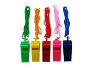 Plastic Whistle and Lanyard Combo Mix Color Assorted Pack of 3 Sets