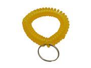 Plastic Spring Wrist Strap with Key Ring Color Yellow Pack of 12